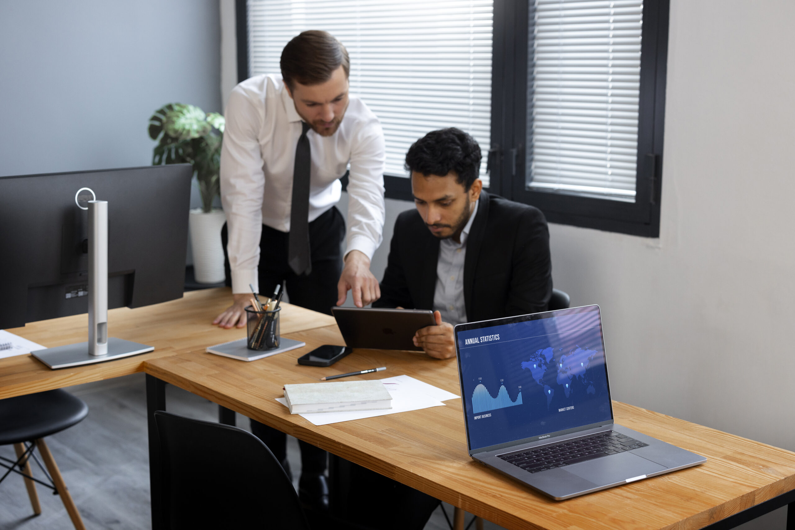 business person looking finance graphs